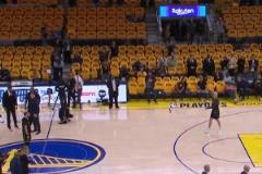 不妙庫里賽前連轟logo三分 底角三分提前回頭