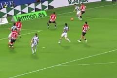 腳踏風(fēng)火輪！久保健英邊路狂沖50米殺入禁區(qū)造險(xiǎn)