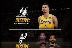 簡(jiǎn)直白日做夢(mèng)！美媒：湖人可用八村+文總+電風(fēng)扇+克內(nèi)克特+一首輪，去換文班